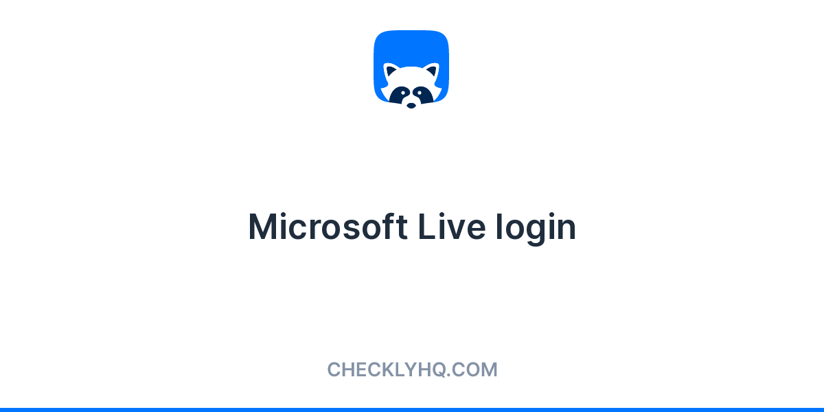 Microsoft Live login | Checkly
